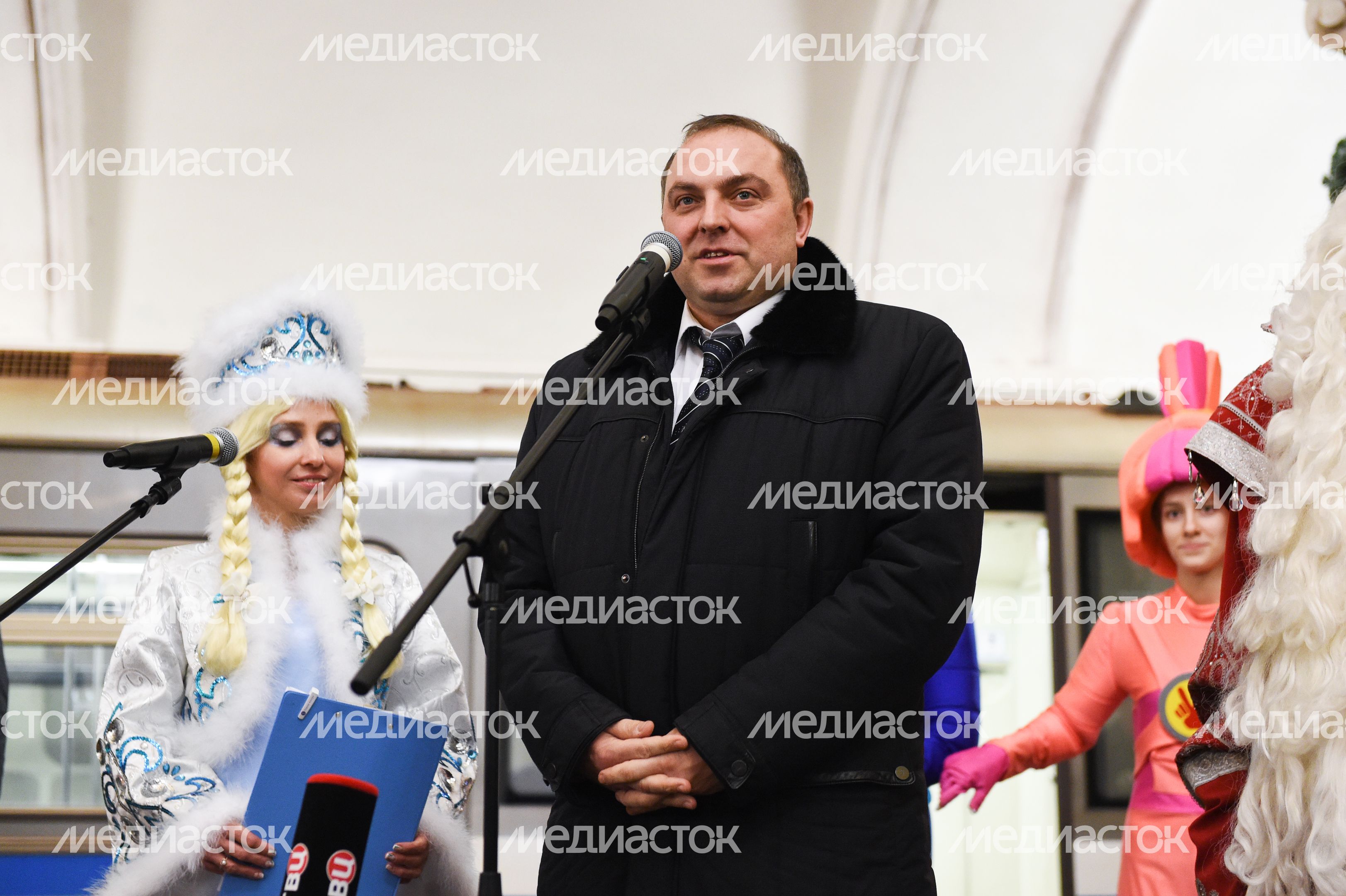 Запуск Новогоднего поезда в метро Москвы