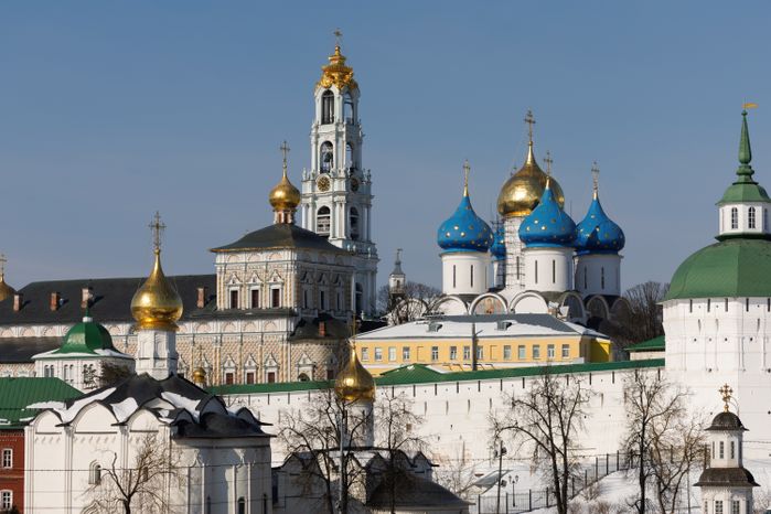 Вид на Свято-Троицкую Сергиеву лавру в Сергиевом Посаде