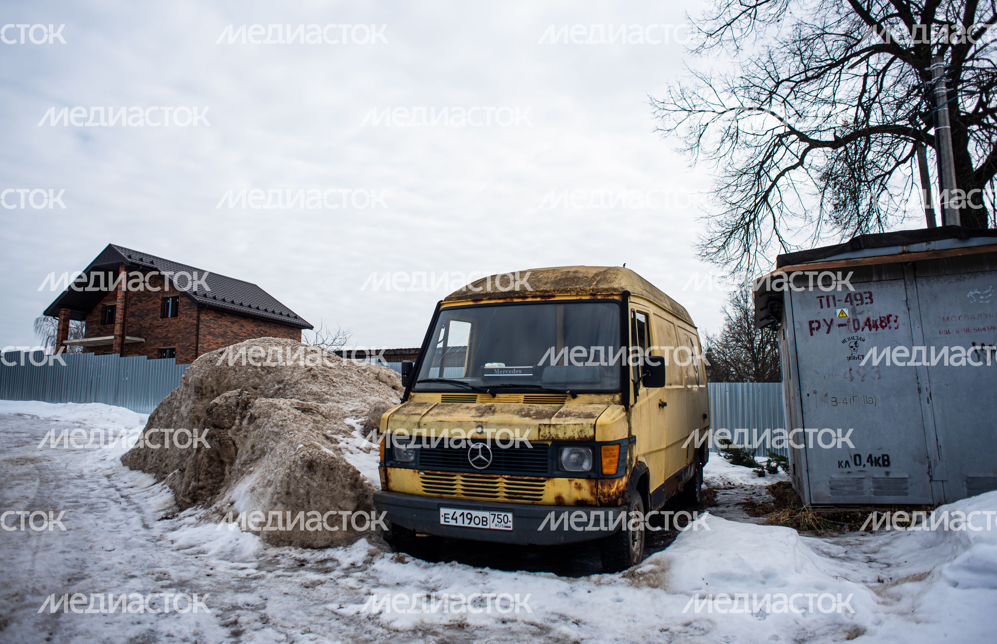 Зимние виды деревни Гребнево