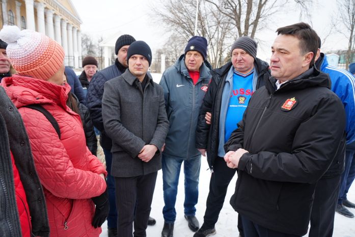 Посещение места строительства нового стадиона «Торпедо» в Люберцах Губернатором Подмосковья
