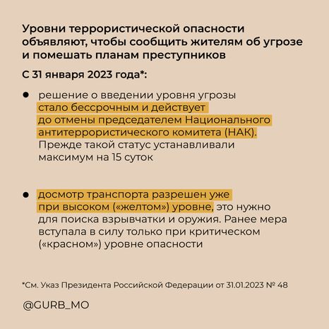 Уровни террористической опасности