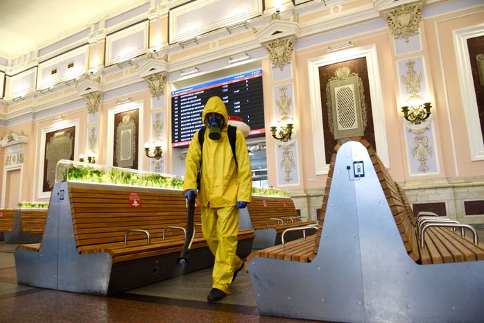 Дезинфекция Курского вокзала в Москве