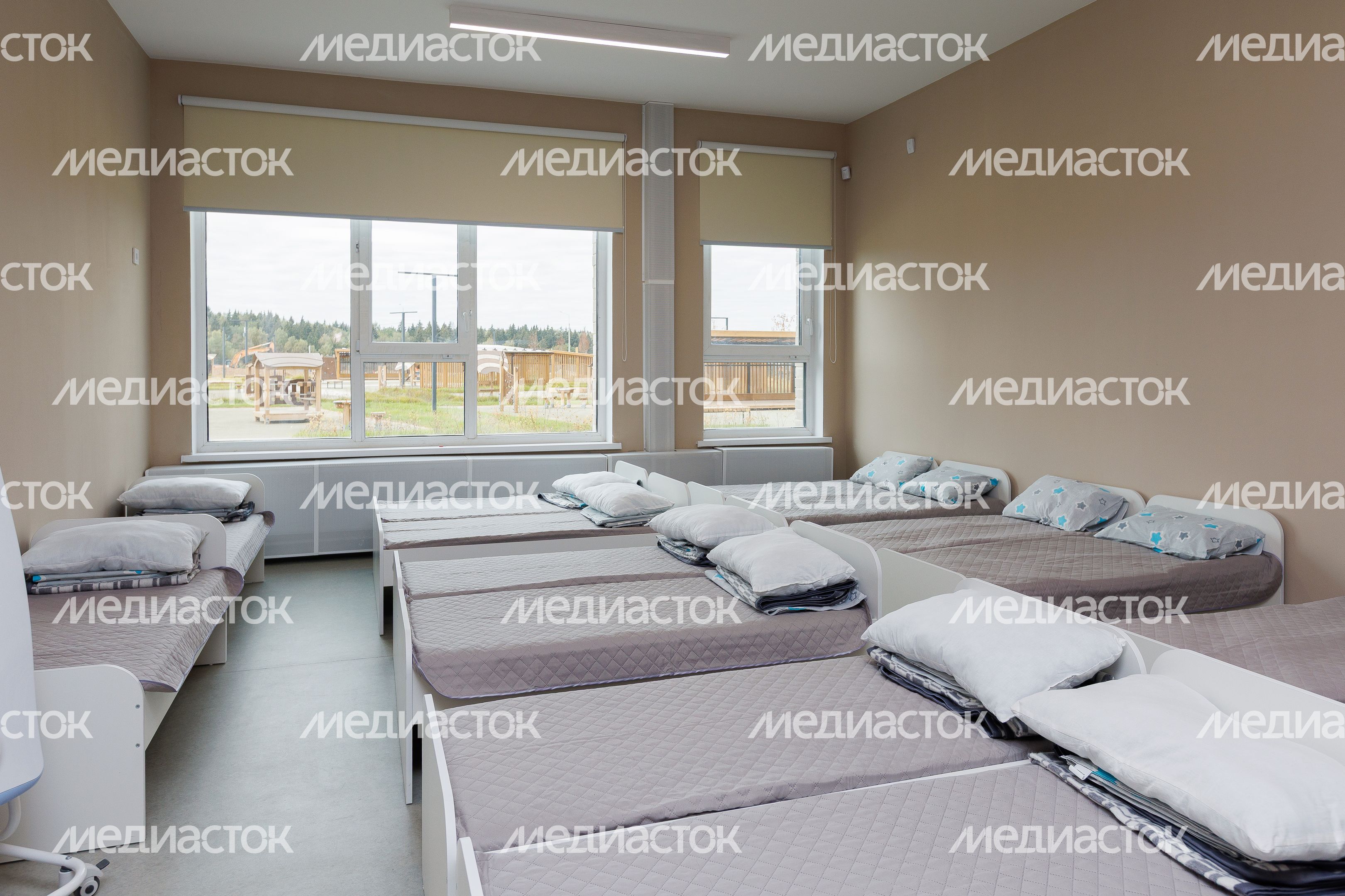 Спальня в новом детском саду ЖК «Пятницкие луга» в Химках Спальня в новом детском саду ЖК «Пятницкие луга» в Химках