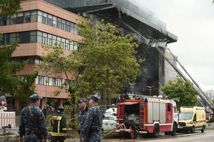 Пожар в бизнес‑центре «Гранд Сетунь плаза» в Москве