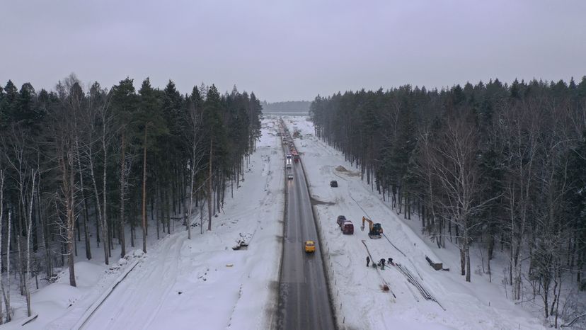 Работы на Пироговском шоссе