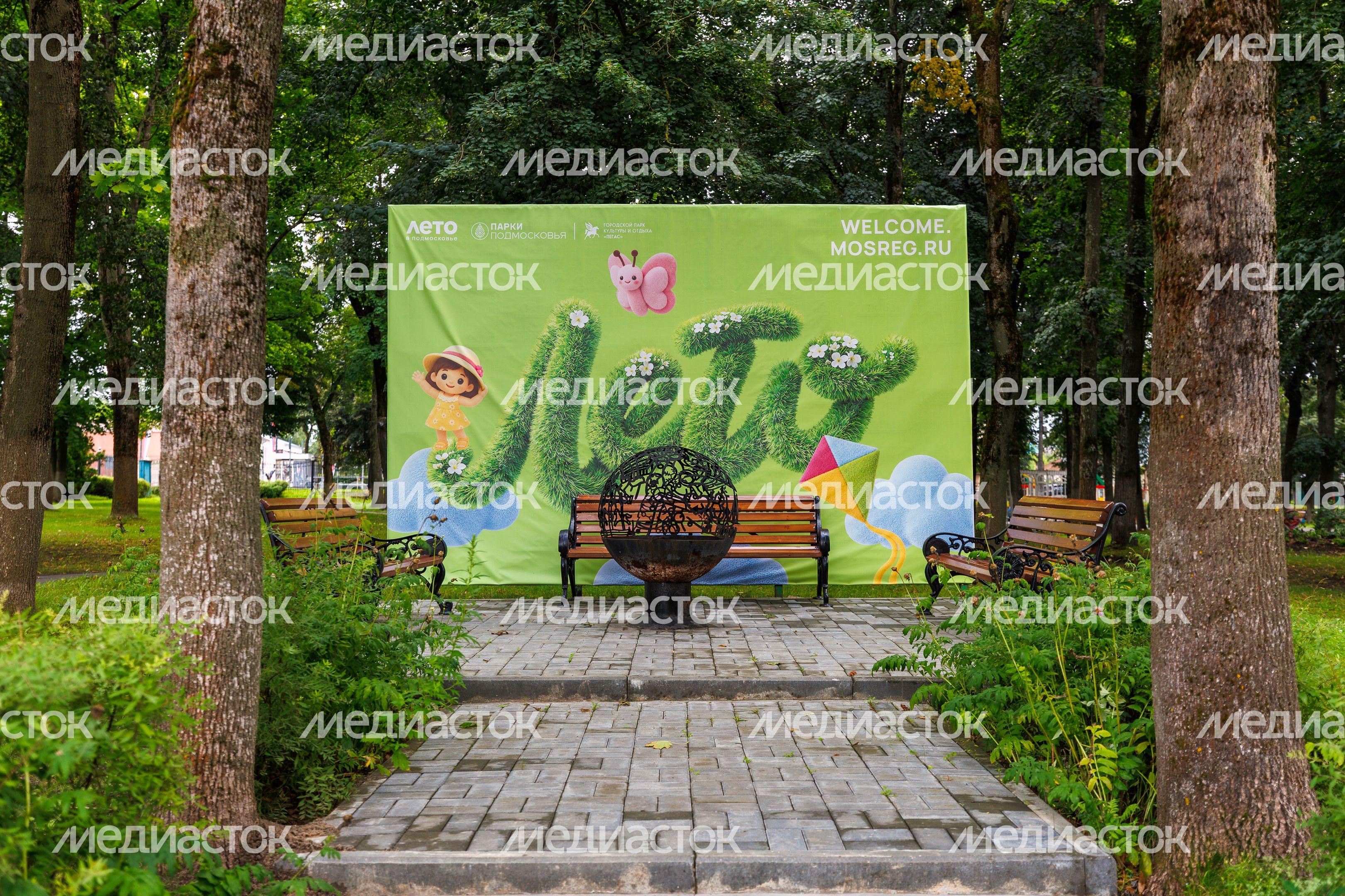 Городской парк культуры и отдыха «Пегас» в Егорьевске летом Городской парк культуры и отдыха «Пегас» в Егорьевске летом