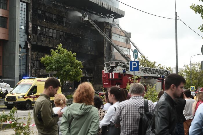 Пожар в бизнес‑центре «Гранд Сетунь плаза» в Москве