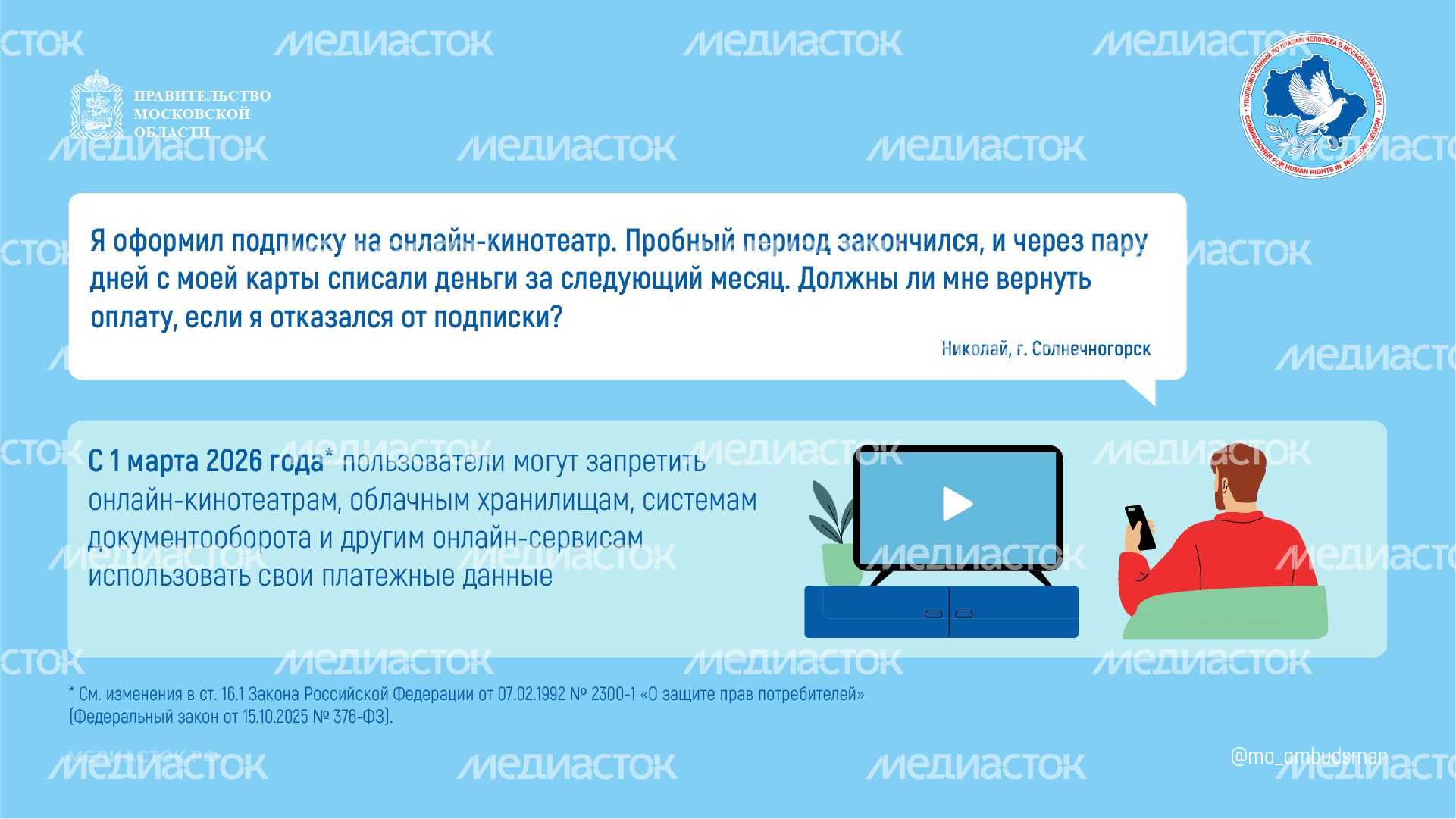 Должен ли онлайн кинотеатр вернуть деньги вертикаль 01