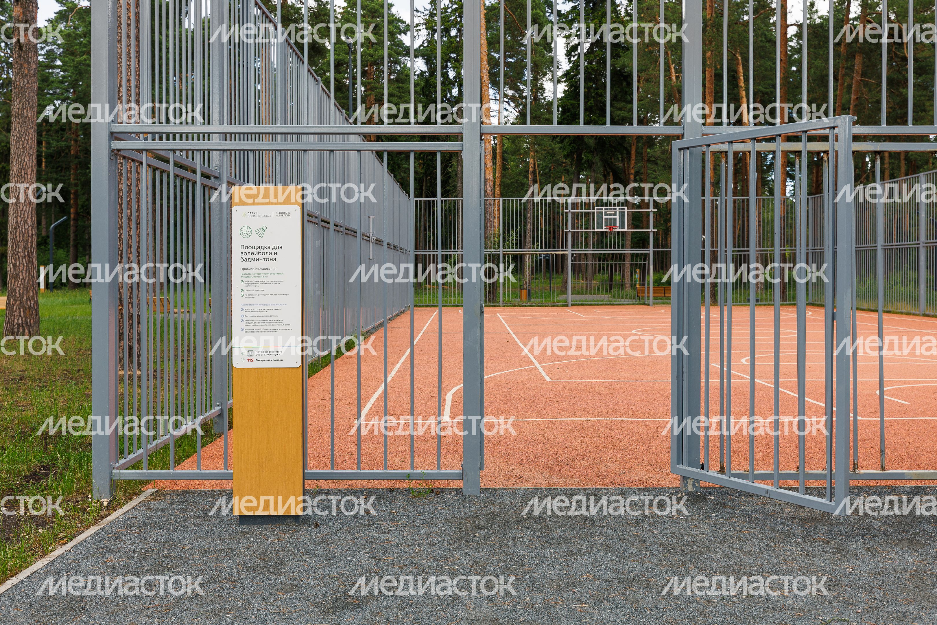 Спортивная площадка в лесопарке «Стрелки» в Орехово-Зуево летом
