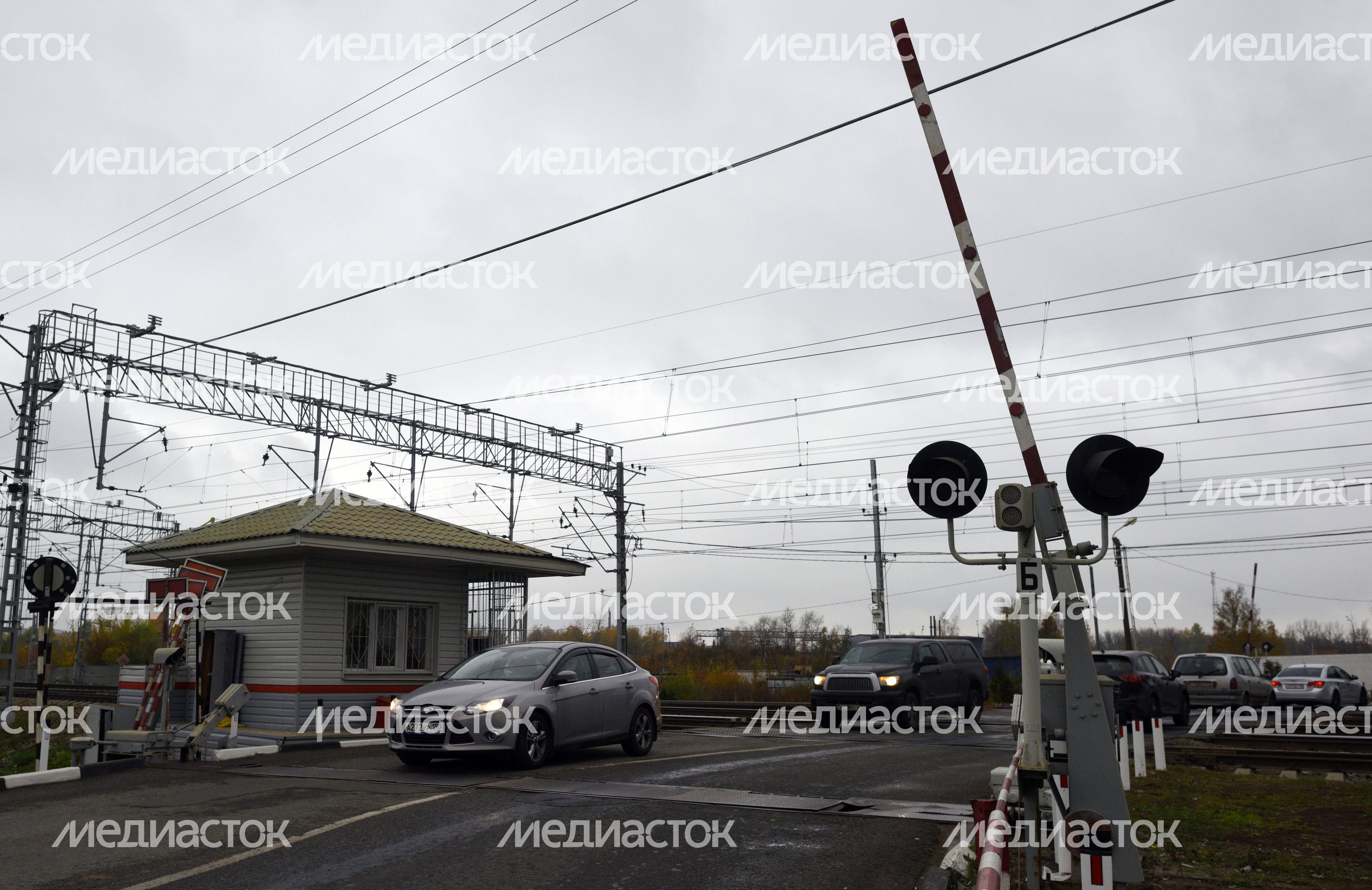 Железнодорожный переезд в Москве