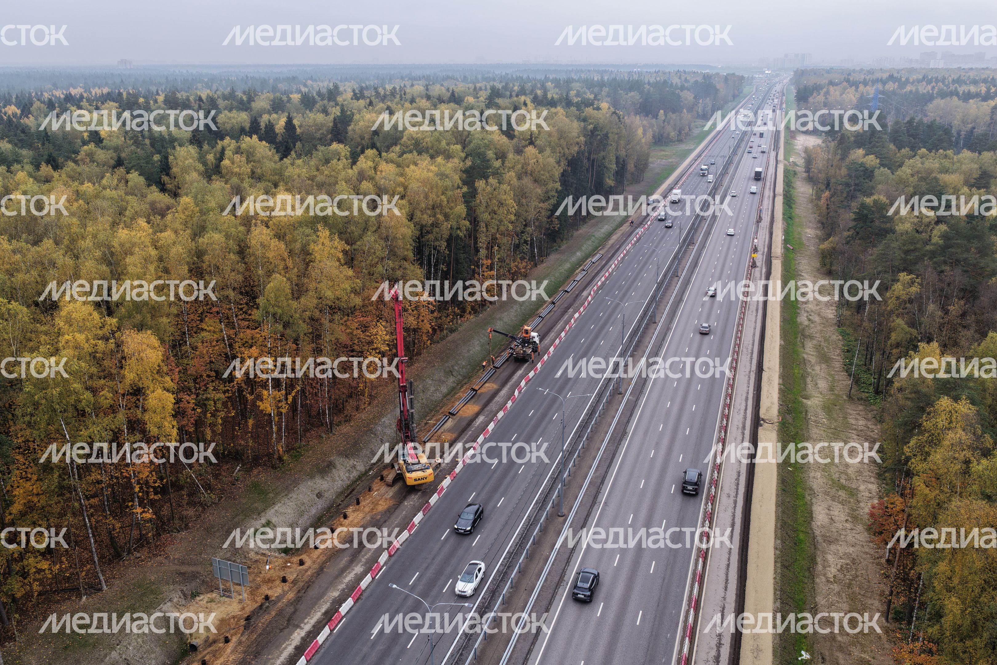 Строительство развязки с мостом через реку Скалба