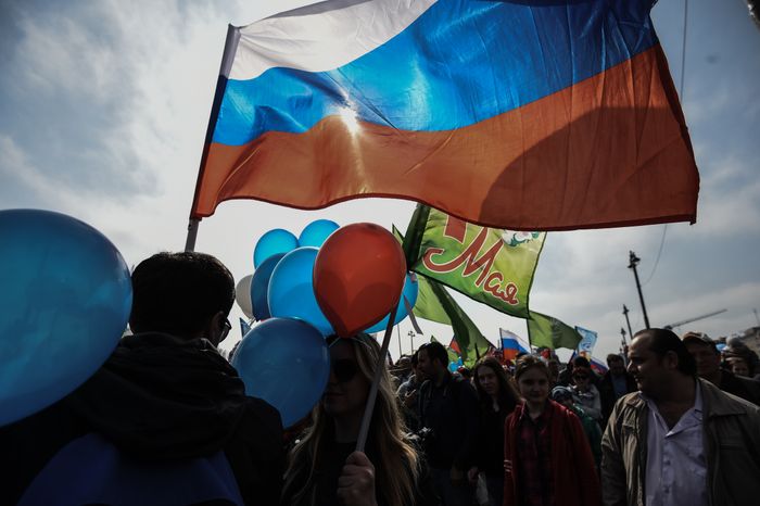 Первомайская демонстрация профсоюзов в Москве