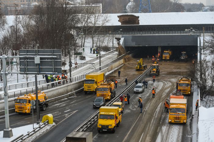 Тушинский тоннель затопило в Москве