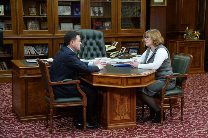 Рабочая встреча губернатора Подмосковья с временно исполняющей полномочия главы городского округа Краснознаменск