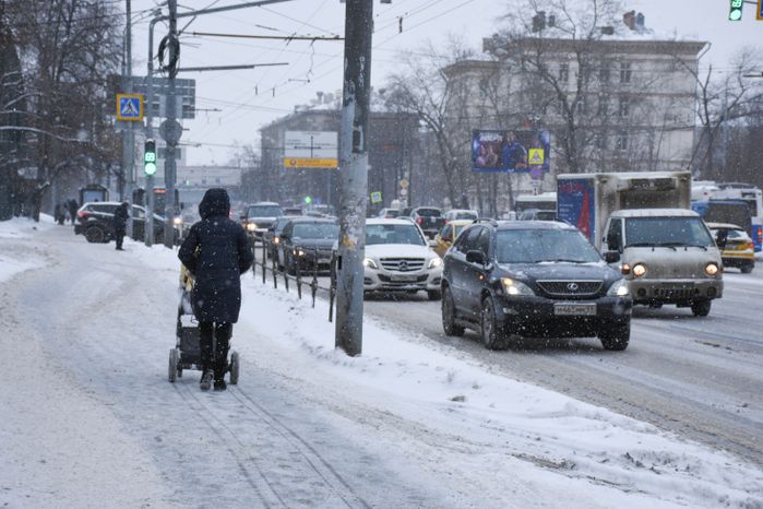 Снегопад в Московском регионе, 18.01.2018