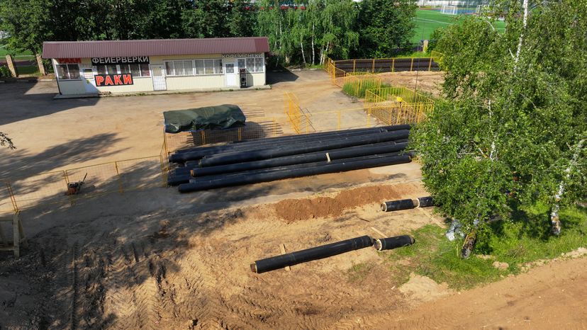 Замена труб отопления на улице Социалистическая в Рузе