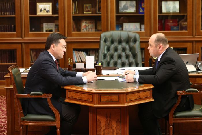 Рабочая встреча губернатора с министром строительного комплекса Московской области