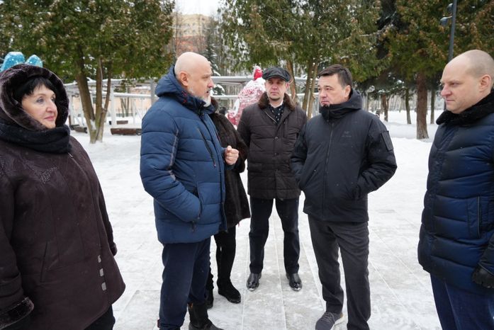 Проверка Губернатором Центрального парка культуры и отдыха в Пушкино