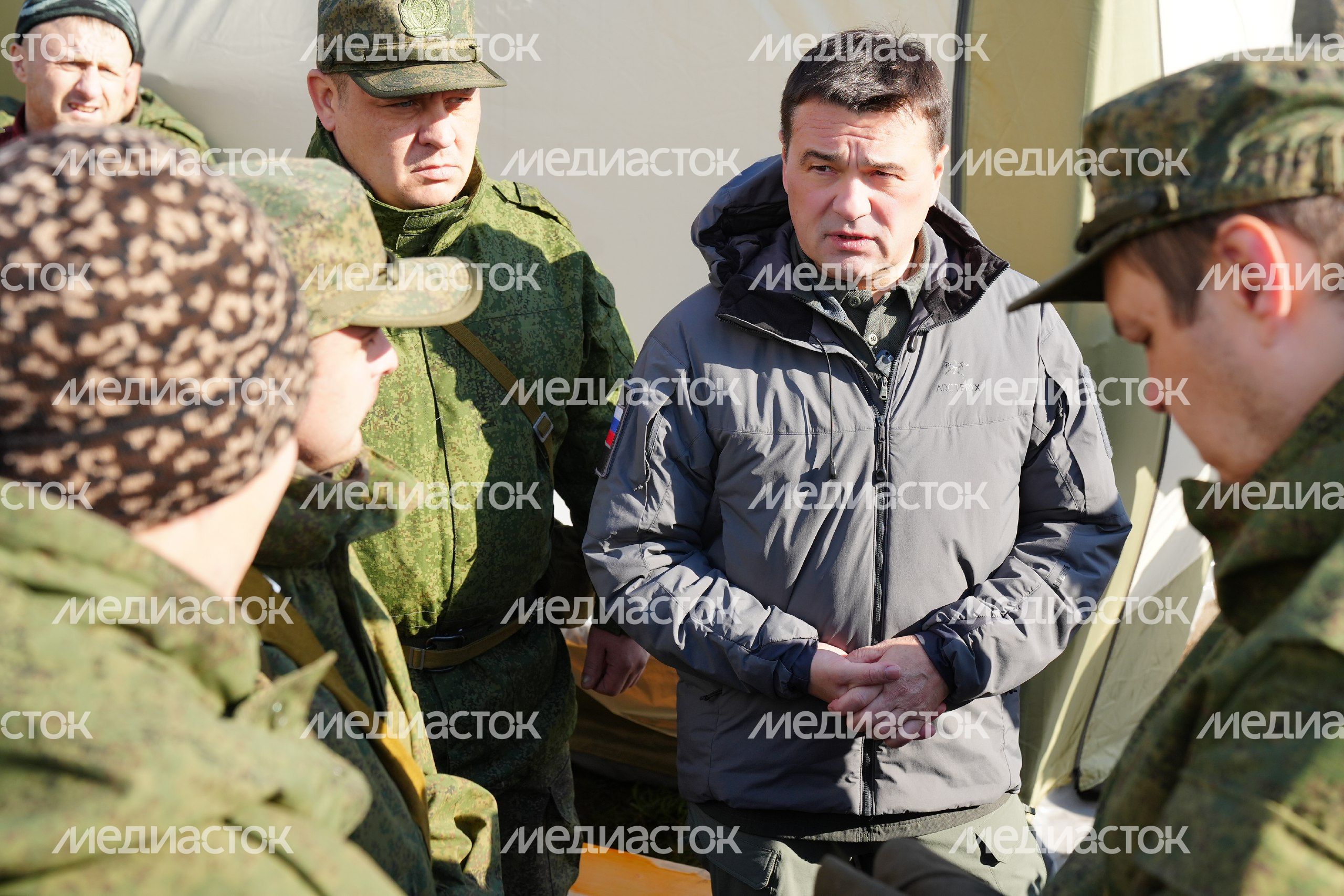 Посещение мобилизационного пункта в Серпухове Губернатором Подмосковья