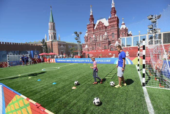 Футбольный парк на Красной площади в Москве