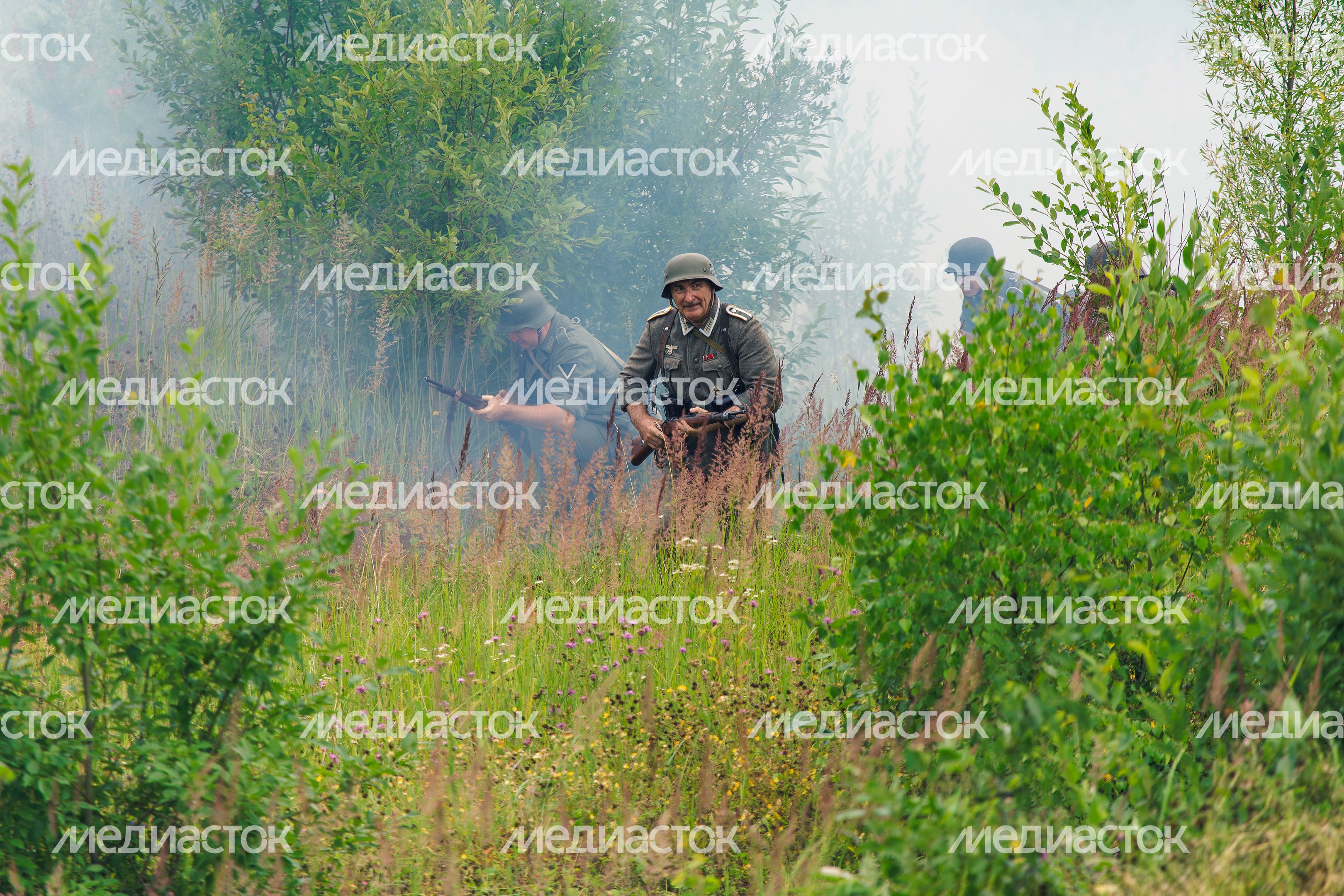 Эпизод Курской битвы под Прохоровкой на военно-исторической реконструкции в Центральном парке «Патриот»