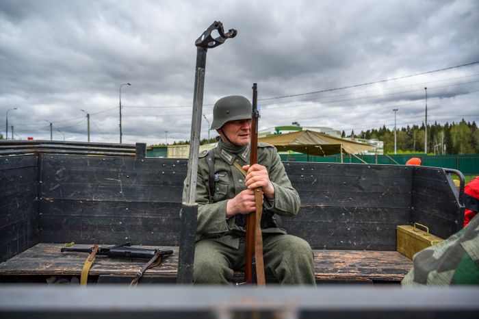 Военно-историческая реконструкция событий мая 1945 года в музее истории танка Т-34 в Мытищах
