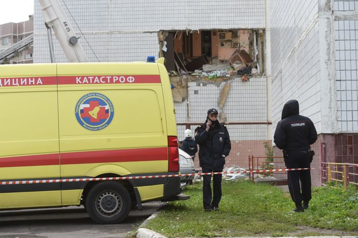 Кадры с места взрыва газа в жилом доме в Ногинске