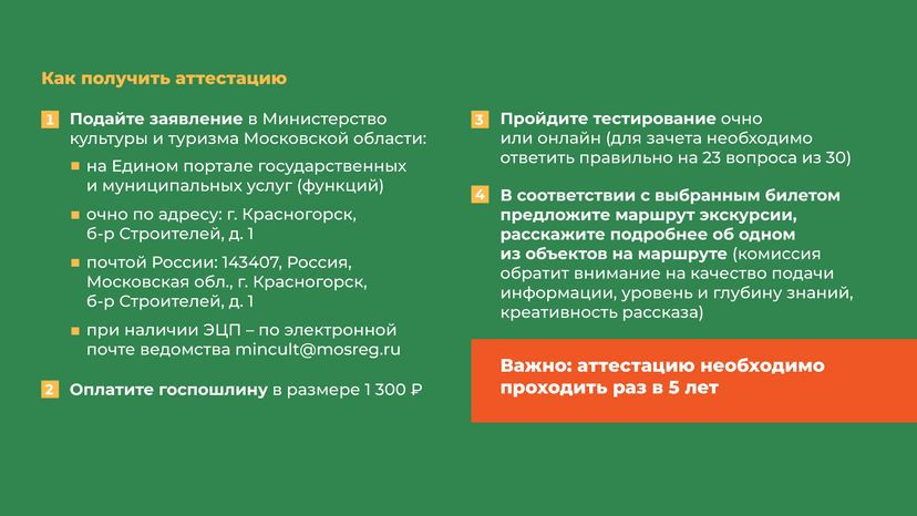 Аттестация экскурсоводов