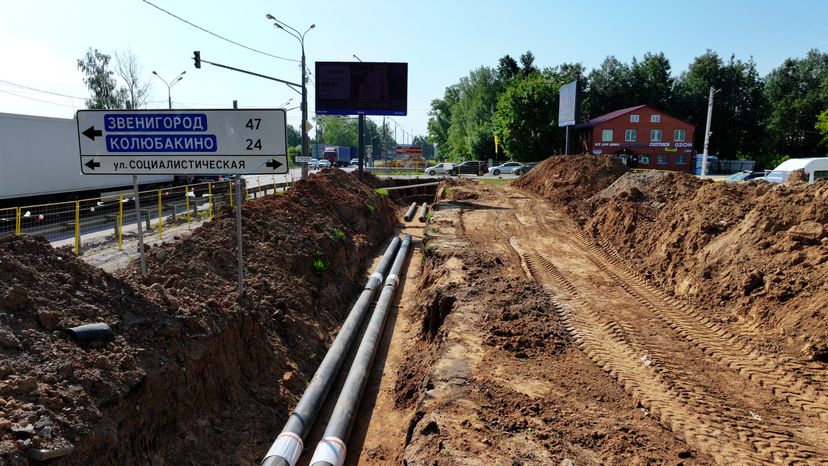 Замена труб отопления на улице Социалистическая в Рузе