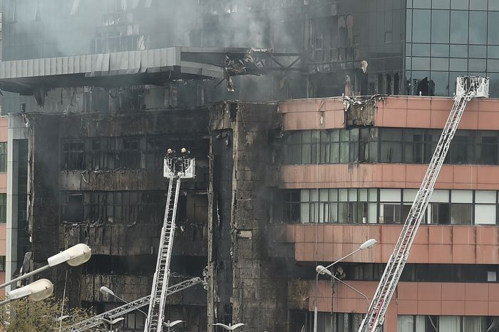 Пожар в бизнес‑центре «Гранд Сетунь плаза» в Москве