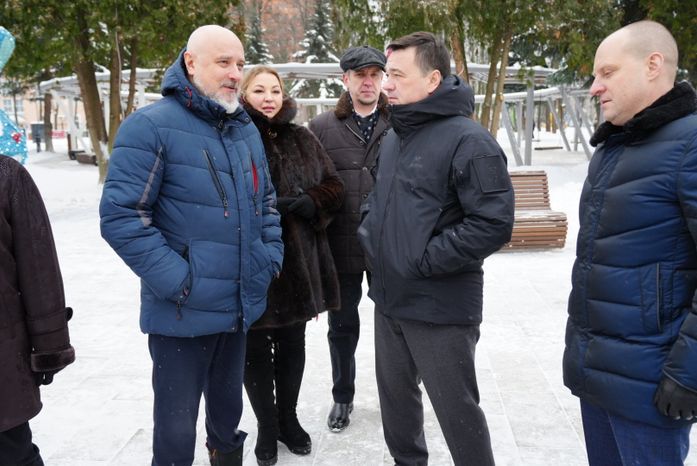 Проверка Губернатором Центрального парка культуры и отдыха в Пушкино