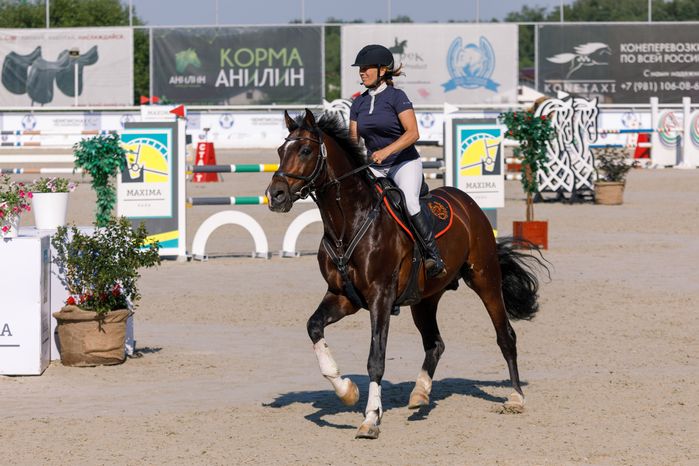 Всадник на Евразийских играх по конкуру в конноспортивном комплексе «Максима парк» в Дмитровском округе