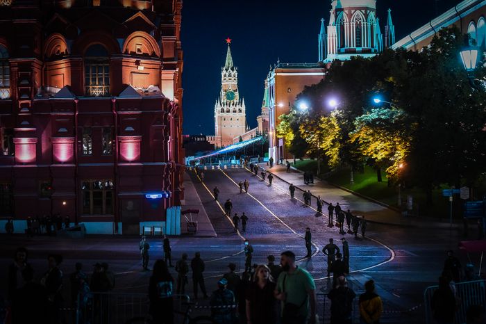 Пешая репетиция парада Победы в Москве