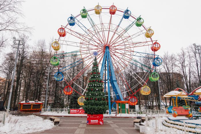 Центральный парк культуры и отдыха города Видное зимой