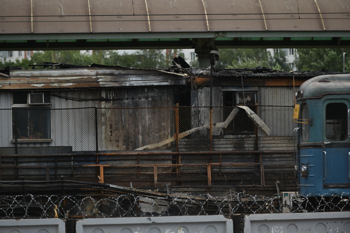 Транспортный коллапс из-за пожара возле станции «Выхино» в Москве