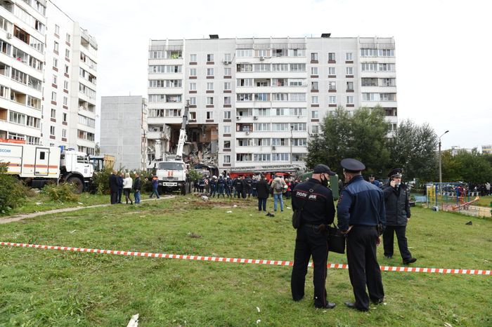 Кадры с места взрыва газа в жилом доме в Ногинске