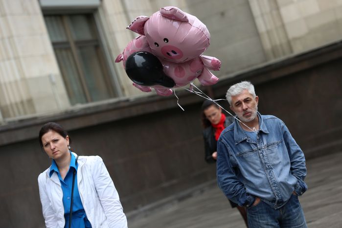 Акция протеста валютных заемщиков у здания Госдумы в Москве