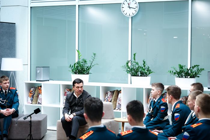 Встреча Губернатора Подмосковья с ребятами из кадетской школы «Корабелы Прионежья»