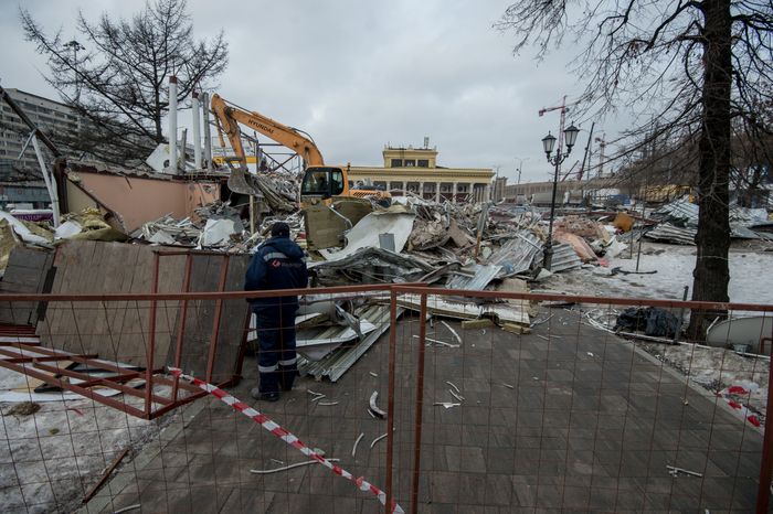 Снос самостроя у станции метро Динамо в Москве