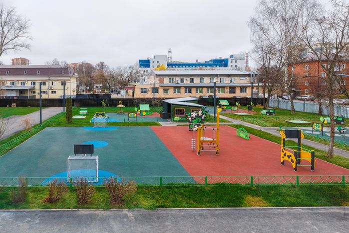 Спортивная площадка детского сада «Малыш» после капитального ремонта в Щелково