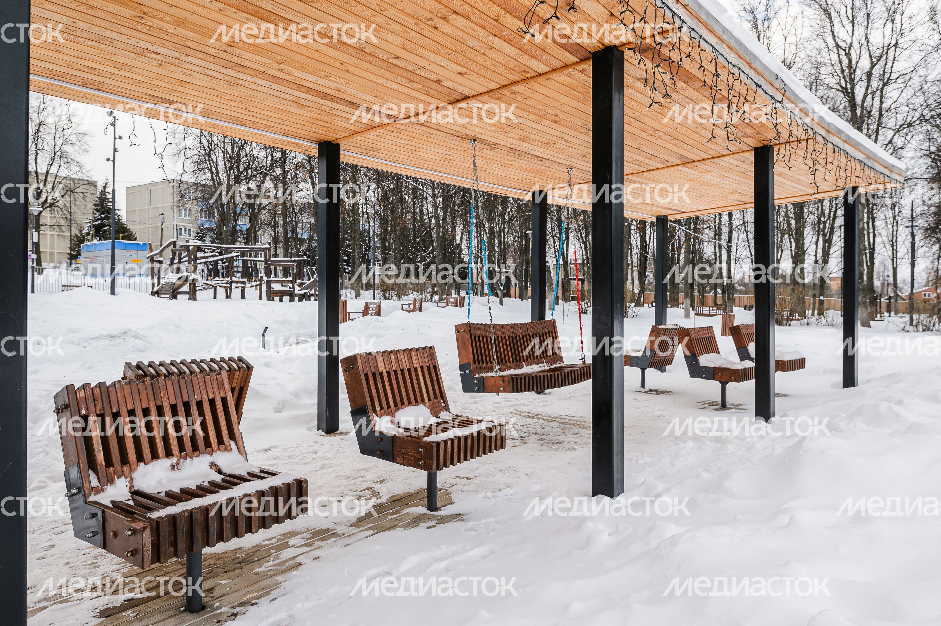 Зимний центральный парк культуры и отдыха в Зарайске