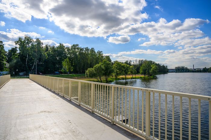 Новый Телешовский мост через реку Македонку в Малаховке округа Люберцы