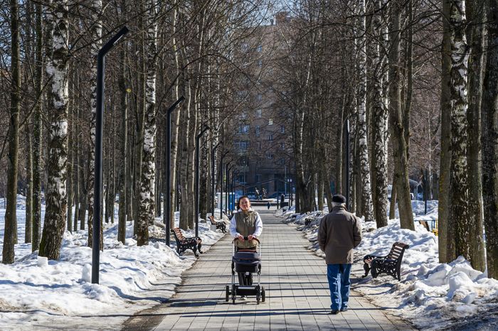 Центральный парк культуры и отдыха в Долгопрудном зимой