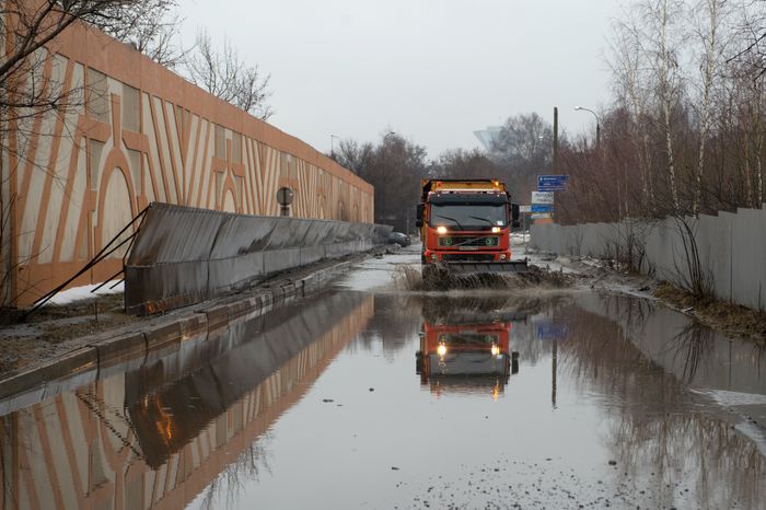 Подтопления на Мякининском шоссе в Красногорске