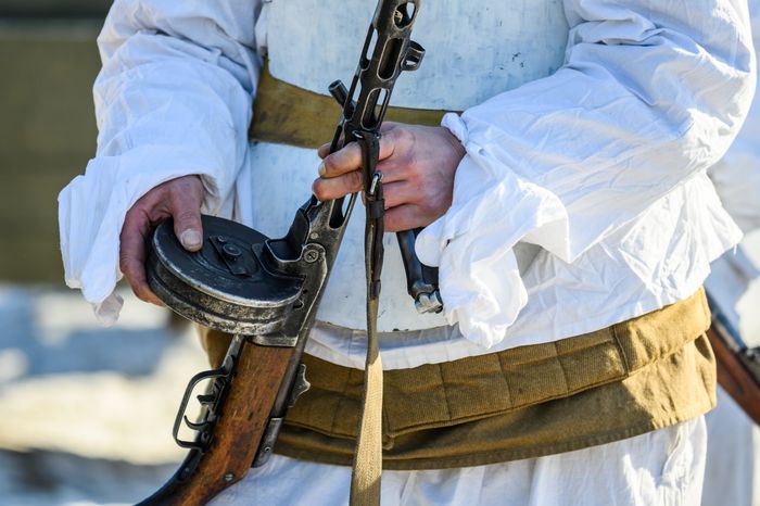 Военно-историческая реконструкция в музее танка Т-34 в Мытищах