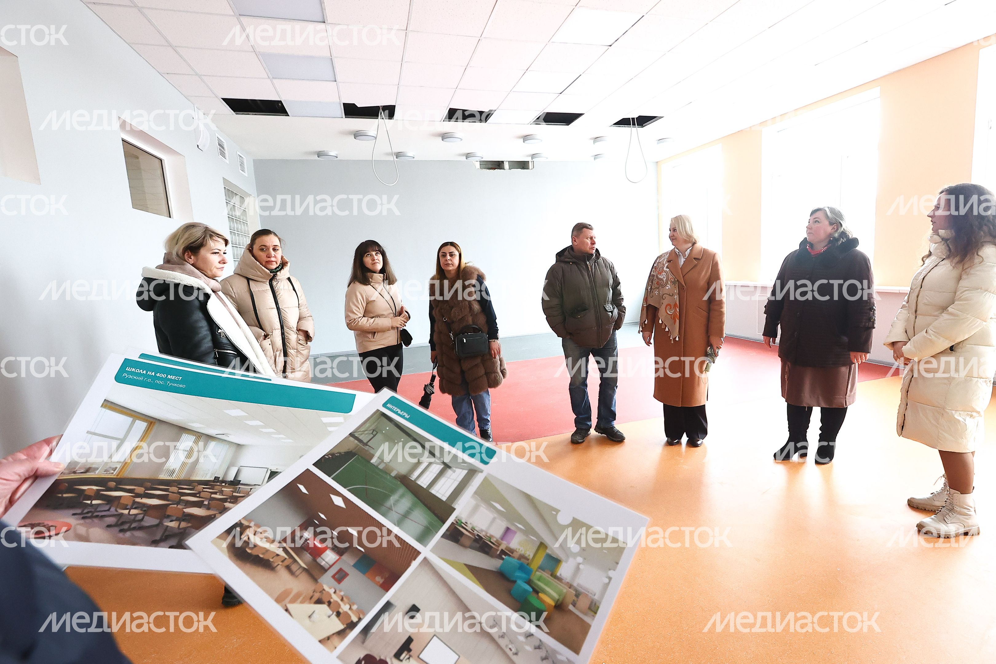 Проверка хода строительства школы в Тучкове Губернатором Подмосковья