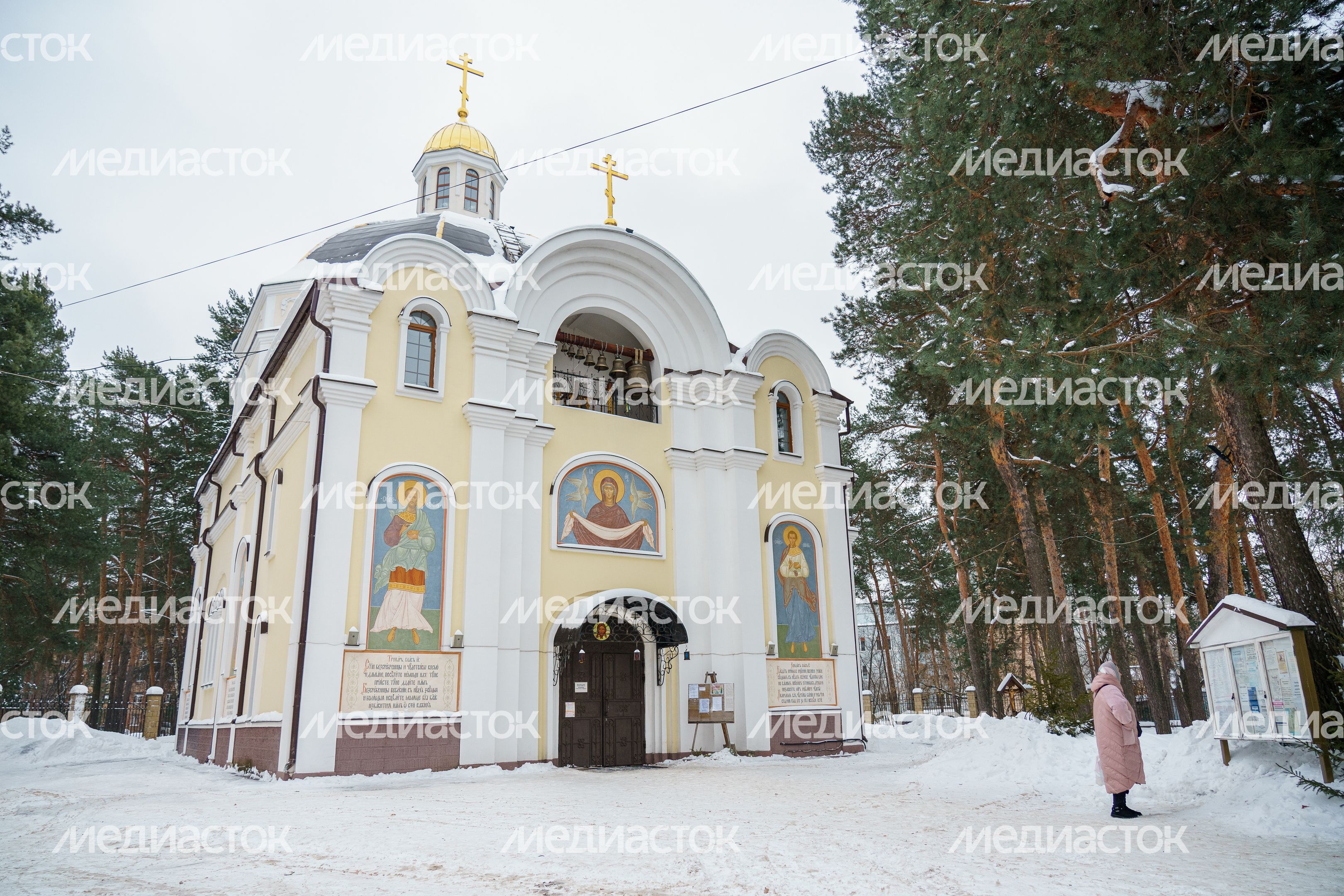 Храм Космы и Дамиана в Жуковском зимой Храм Космы и Дамиана в Жуковском зимой