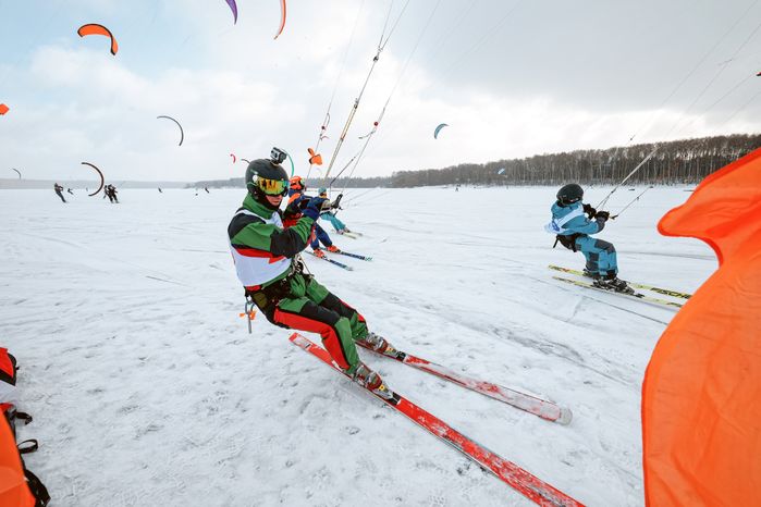Чемпионат Московской области по сноукайтингу в Солнечногорске