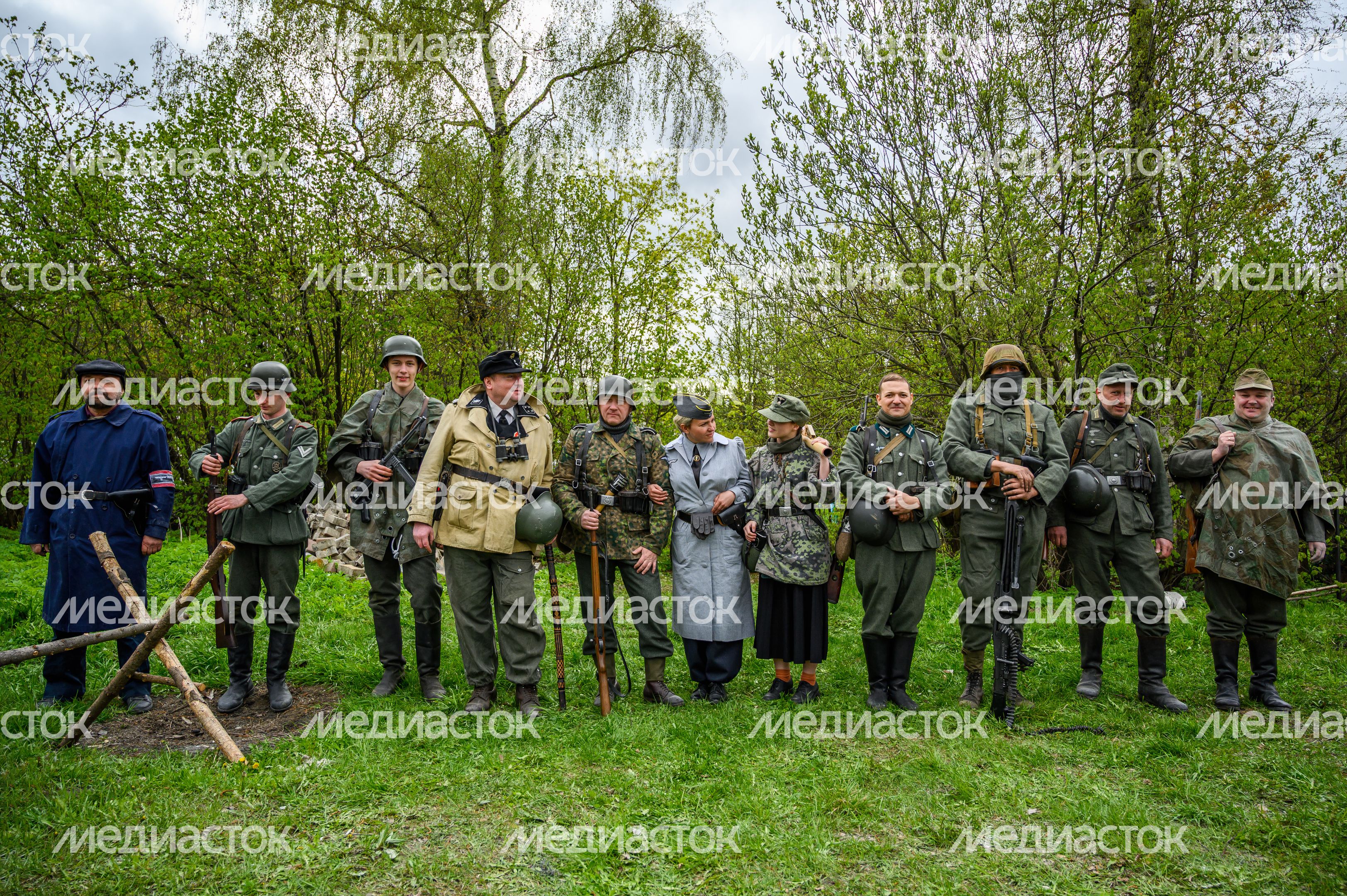 Военно-историческая реконструкция событий мая 1945 года в музее истории танка Т-34 в Мытищах