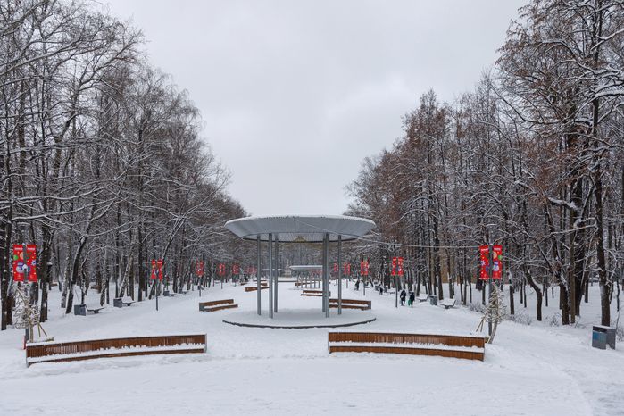 Зима в парке культуры и отдыха имени Л.Н. Толстого в Химках